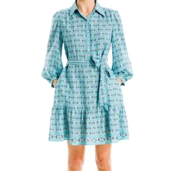 Max Studio Women's Long Sleeve Button Front Crepe Dress - L - Picture 1 of 9